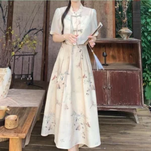 Bộ Đồ Hai Món Mới Phong Cách Trung Hoa Thanh Lịch Mùa Hè